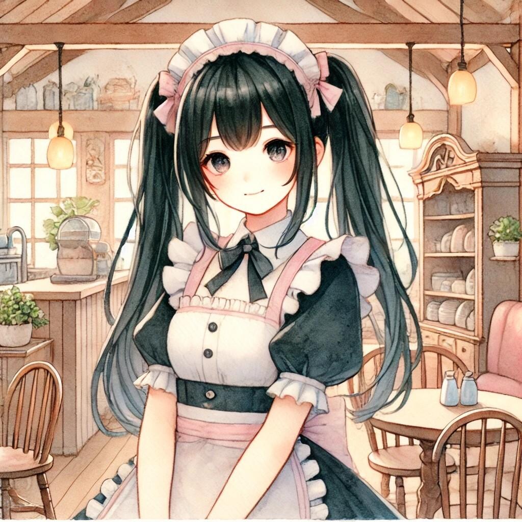 ツインテールのメイドさん