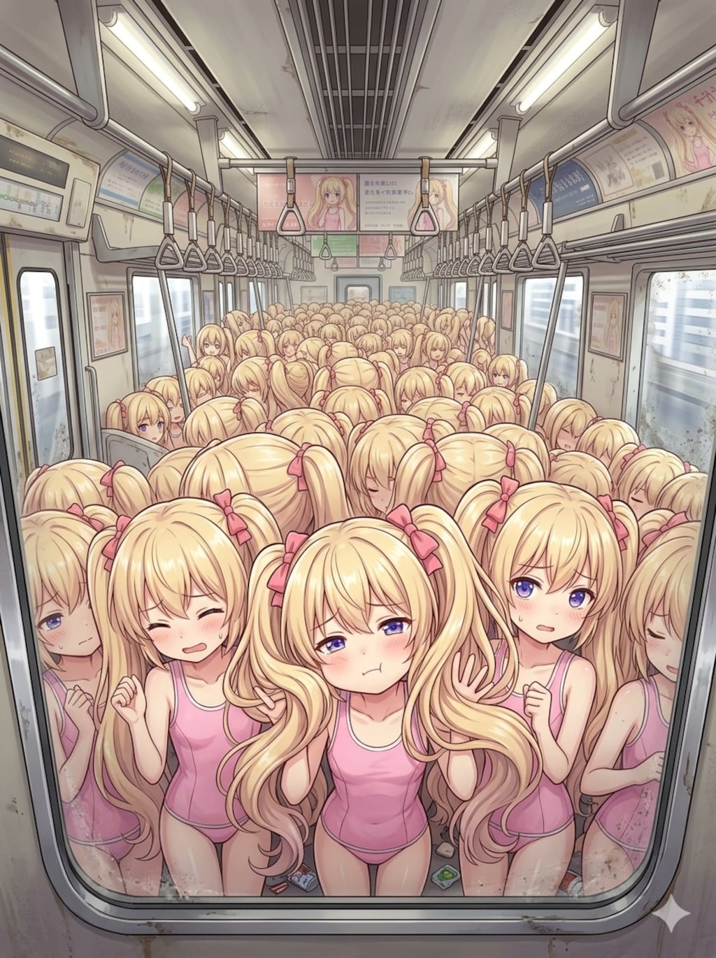 再就職を祝ってくれたクローン達と行く満員電車5