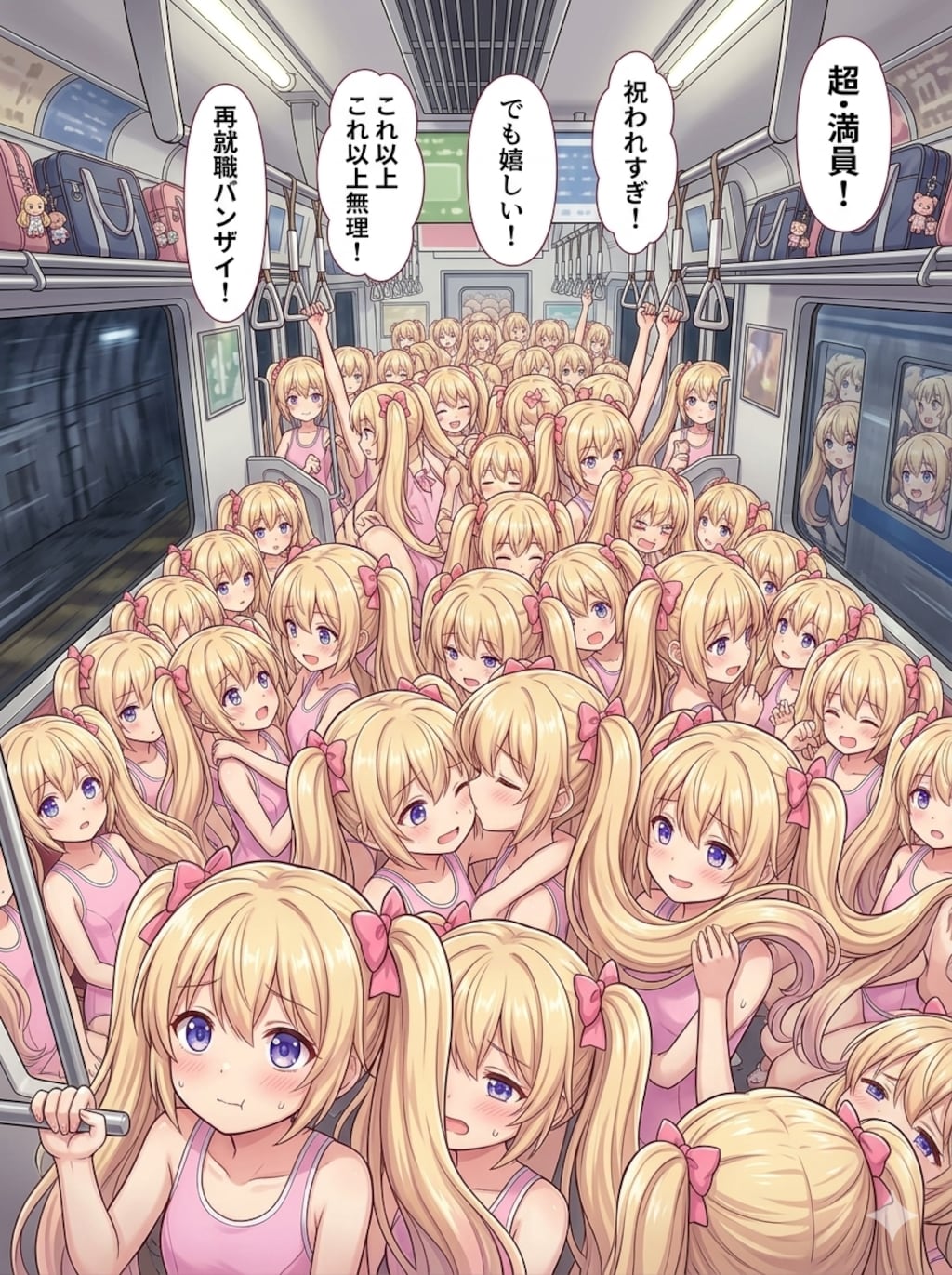 再就職を祝ってくれたクローン達と行く満員電車5