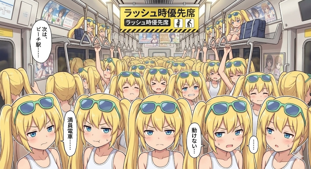 再就職を祝ってくれたクローン達と行く満員電車5