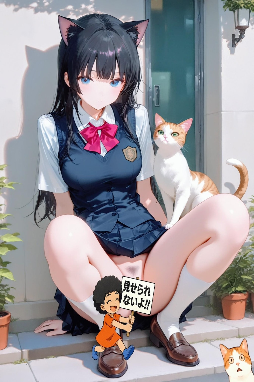 పిల్లిని ప్రేమించే అమ్మాయి మరియు పిల్లి・