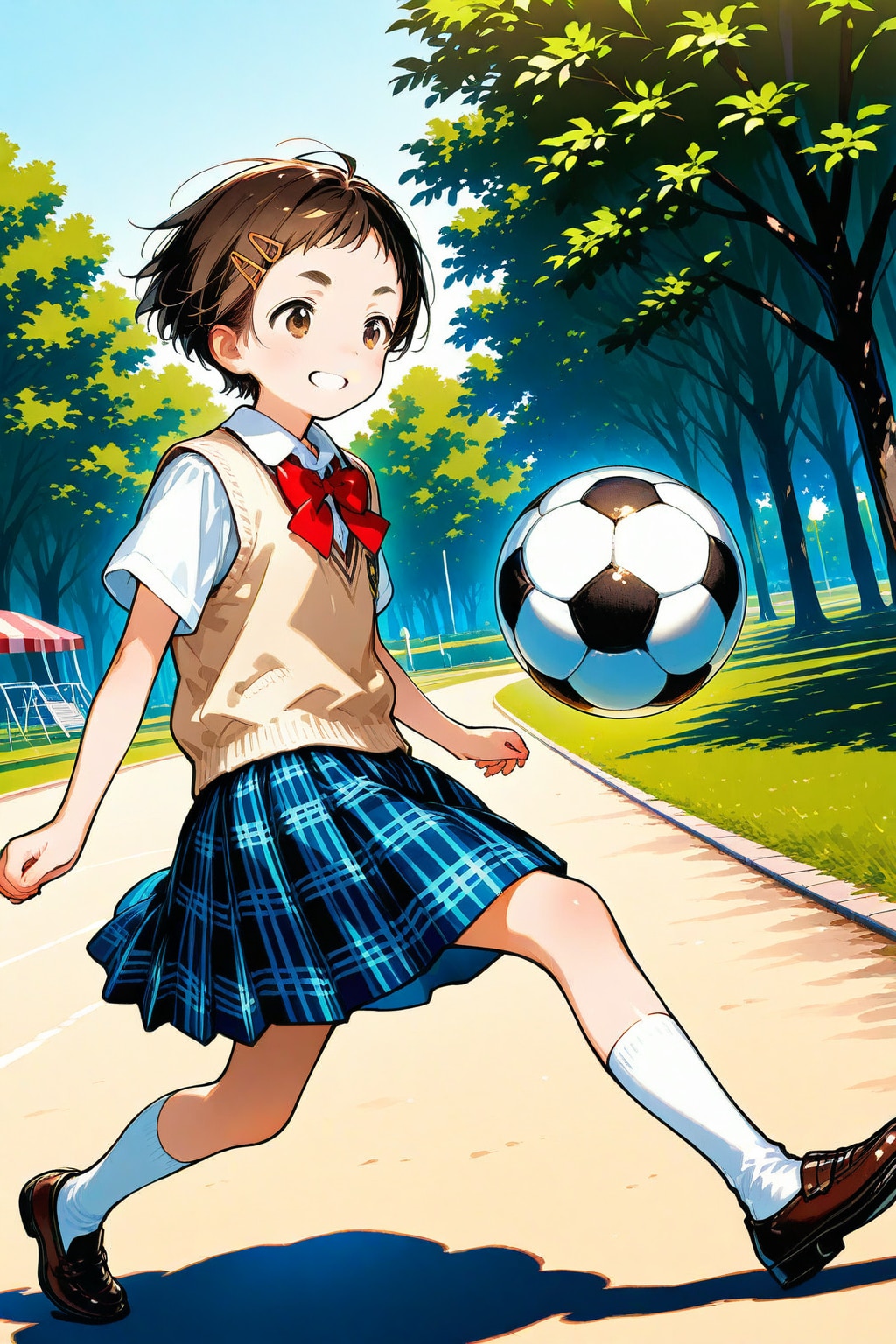 飛んできたボールを蹴り返すバレー部ちゃん🏐✨