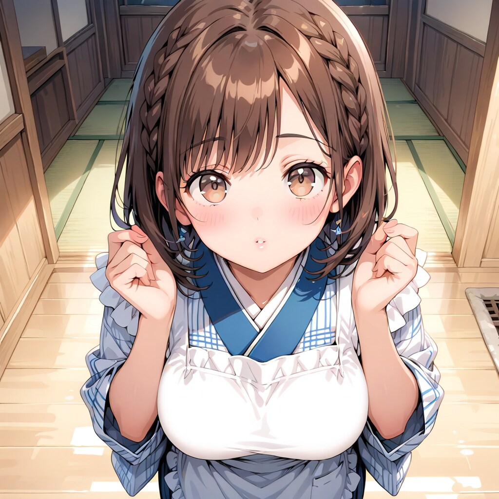 割烹着の妻　ねえ、おはようのキスは？ | の人気AIイラスト・グラビア