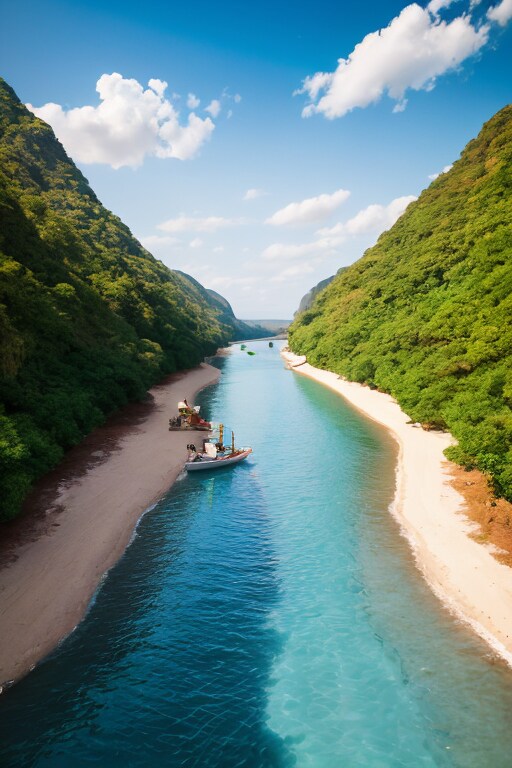 川が流れている