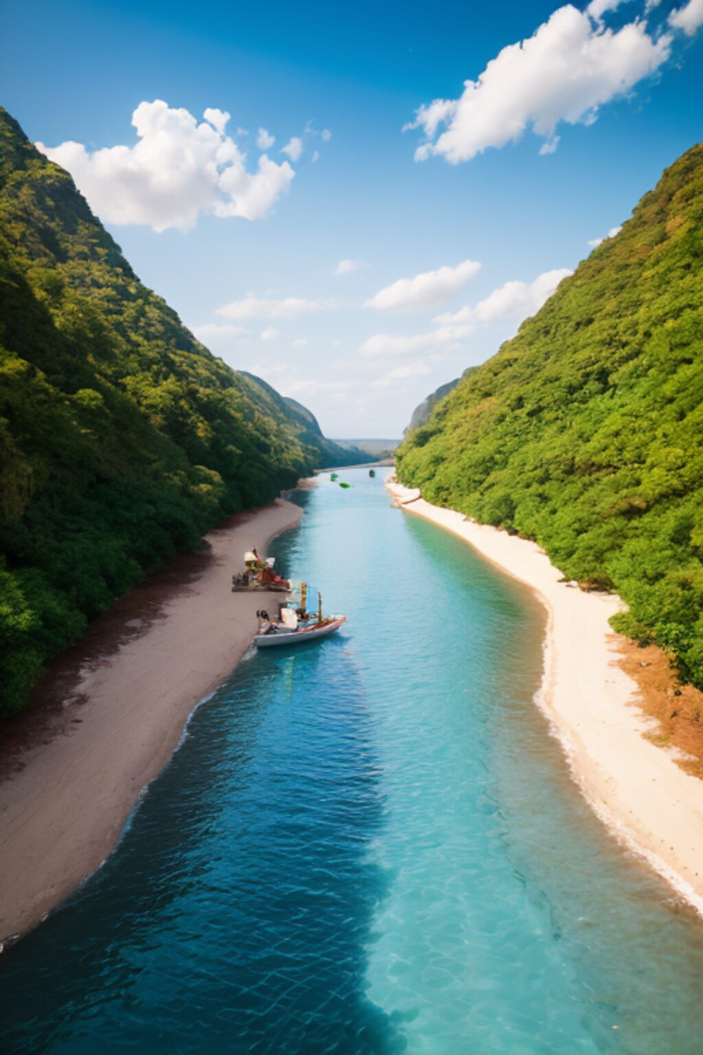 川が流れている