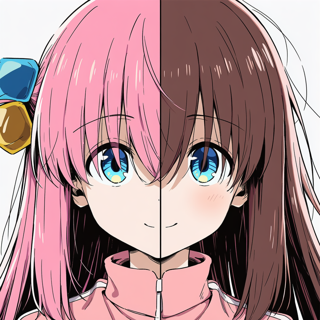 カラフルな髪キャラを茶髪にしてみた