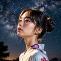七夕 空を見上げる少女 4枚目