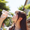 水を飲むJK 3枚目