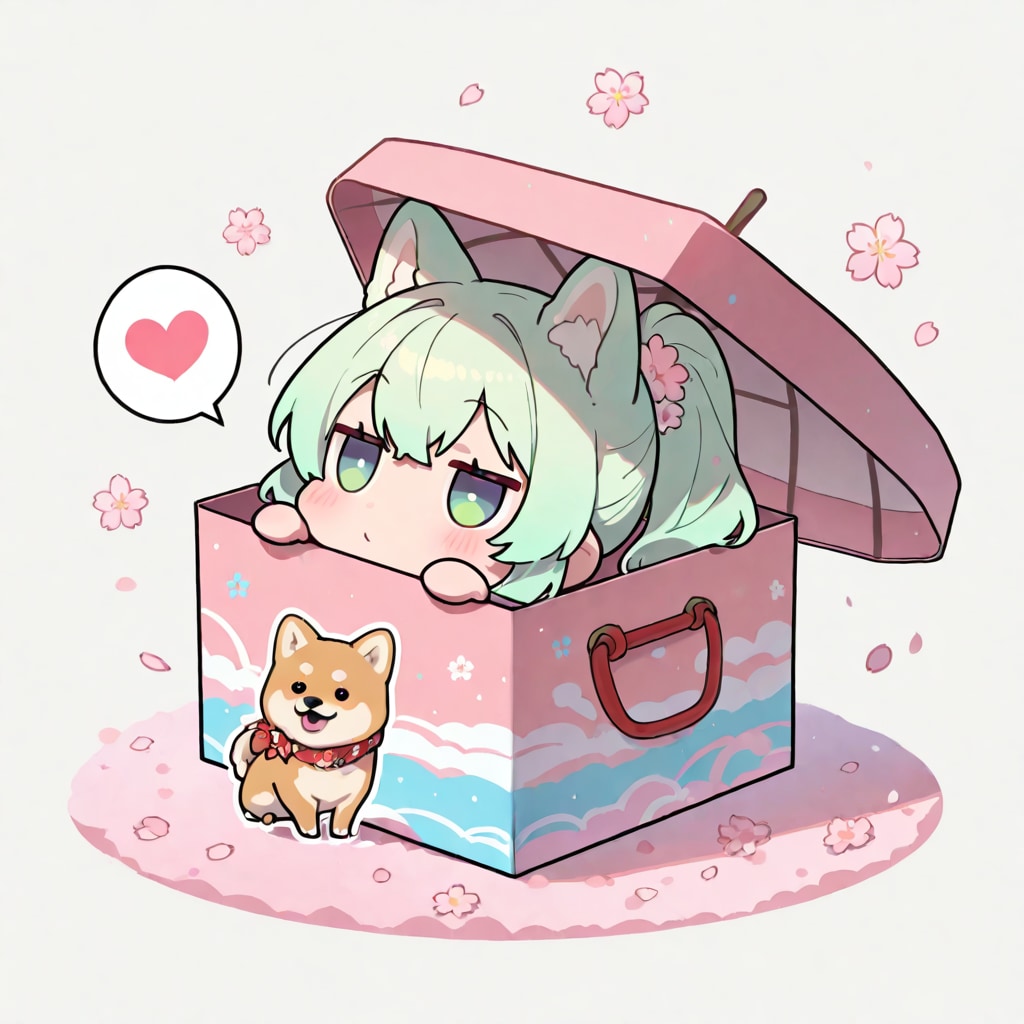 緑髪ちゃんと柴犬 | の人気AIイラスト・グラビア
