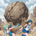 探検するベルチェとマーキュリー 3枚目