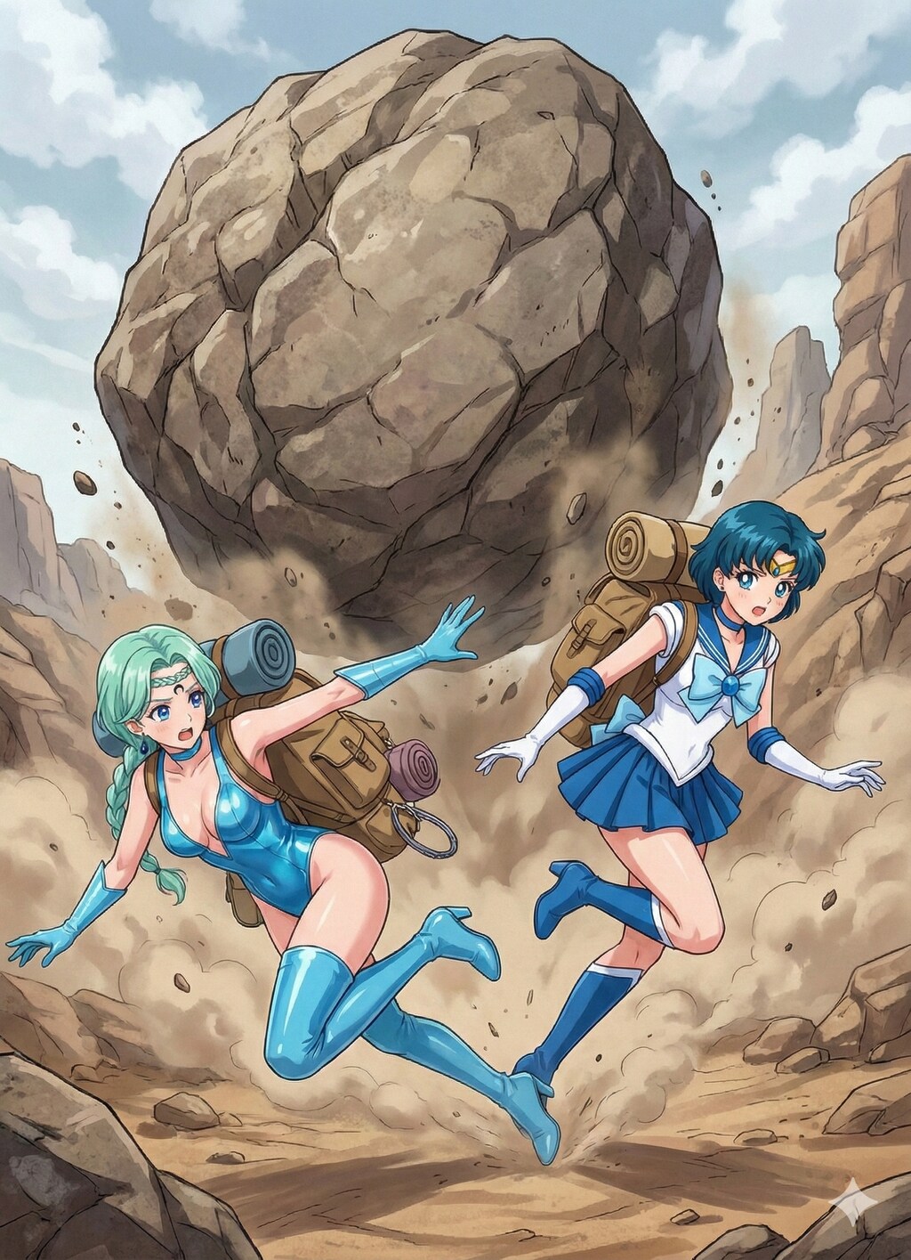 探検するベルチェとマーキュリー