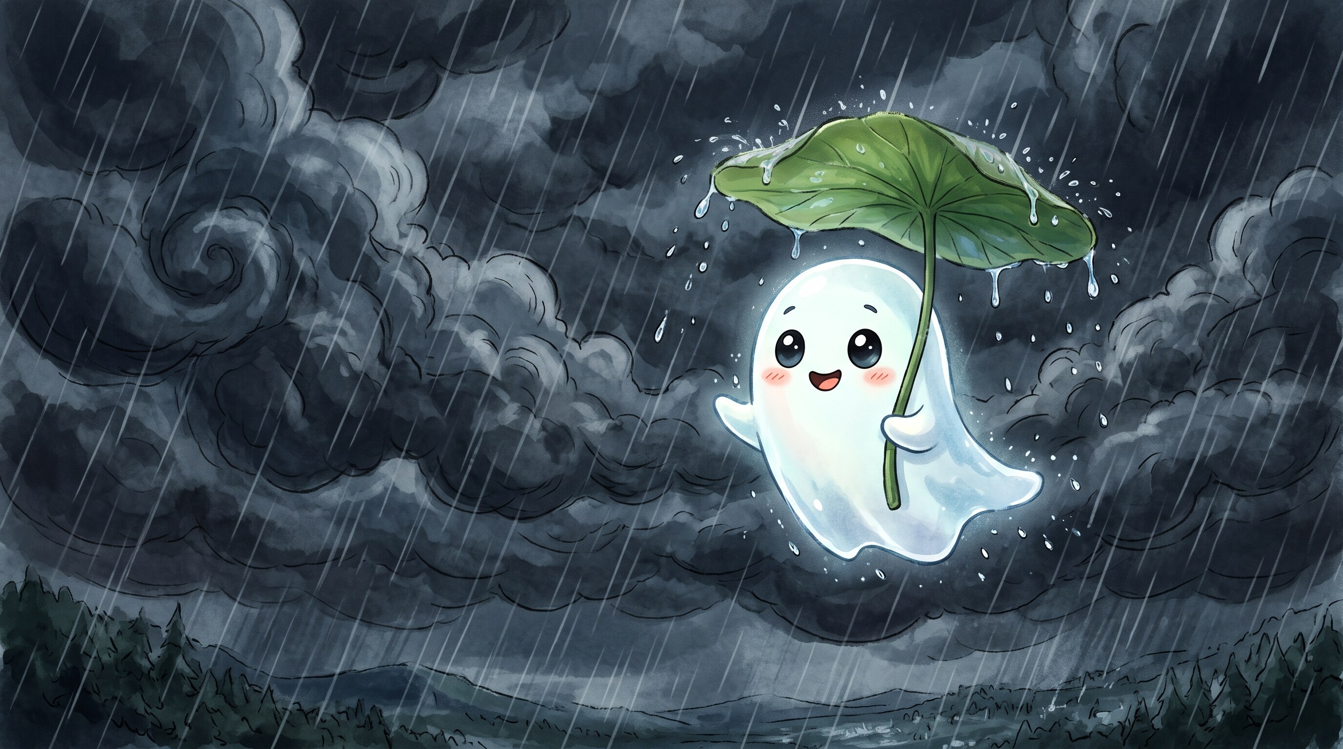 豪雨とお化けさん | の人気AIイラスト・グラビア