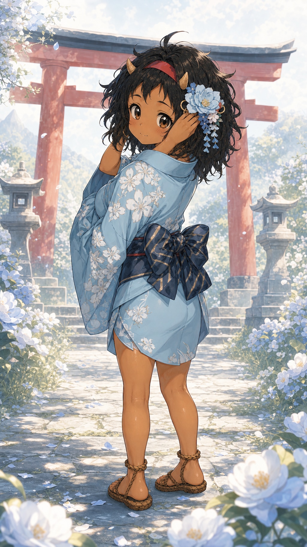 風花と夕暮れの小さな精霊