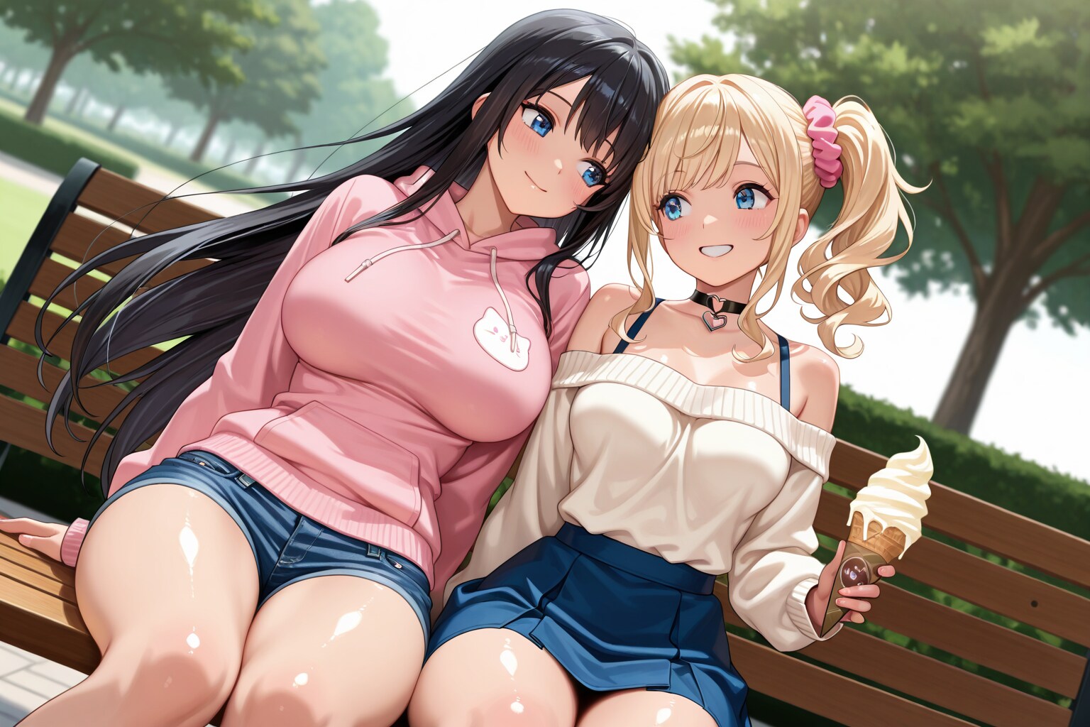 美鈴と七海の公園デート♡