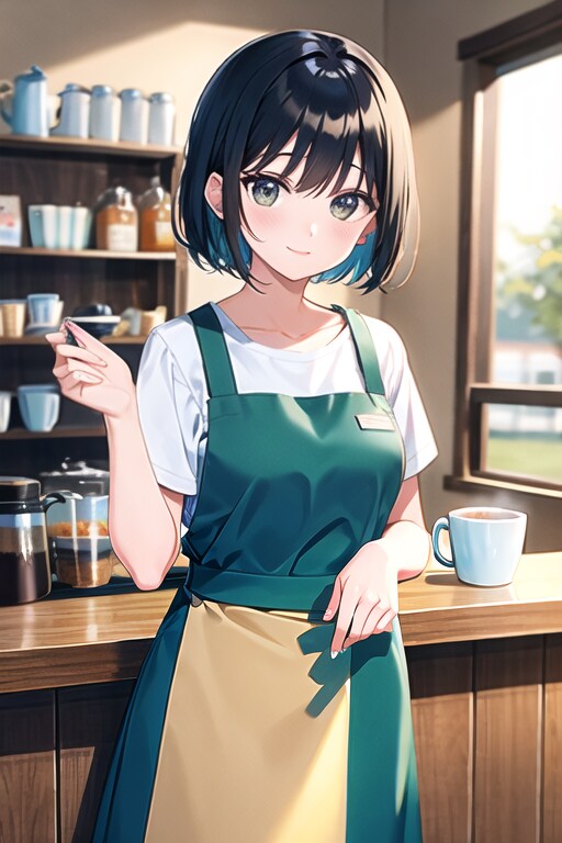 エプロンの店員さん