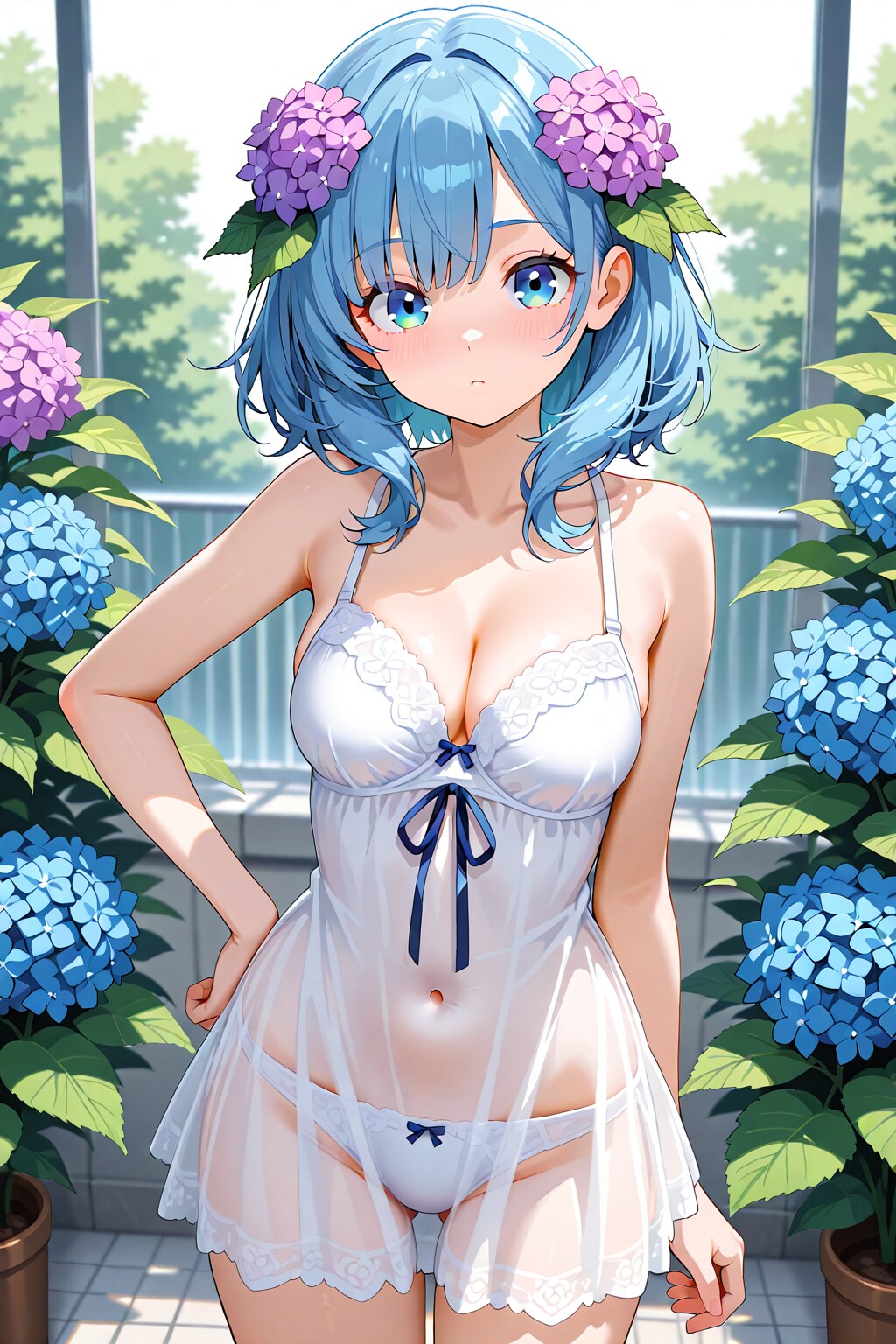 アジサイの髪飾り