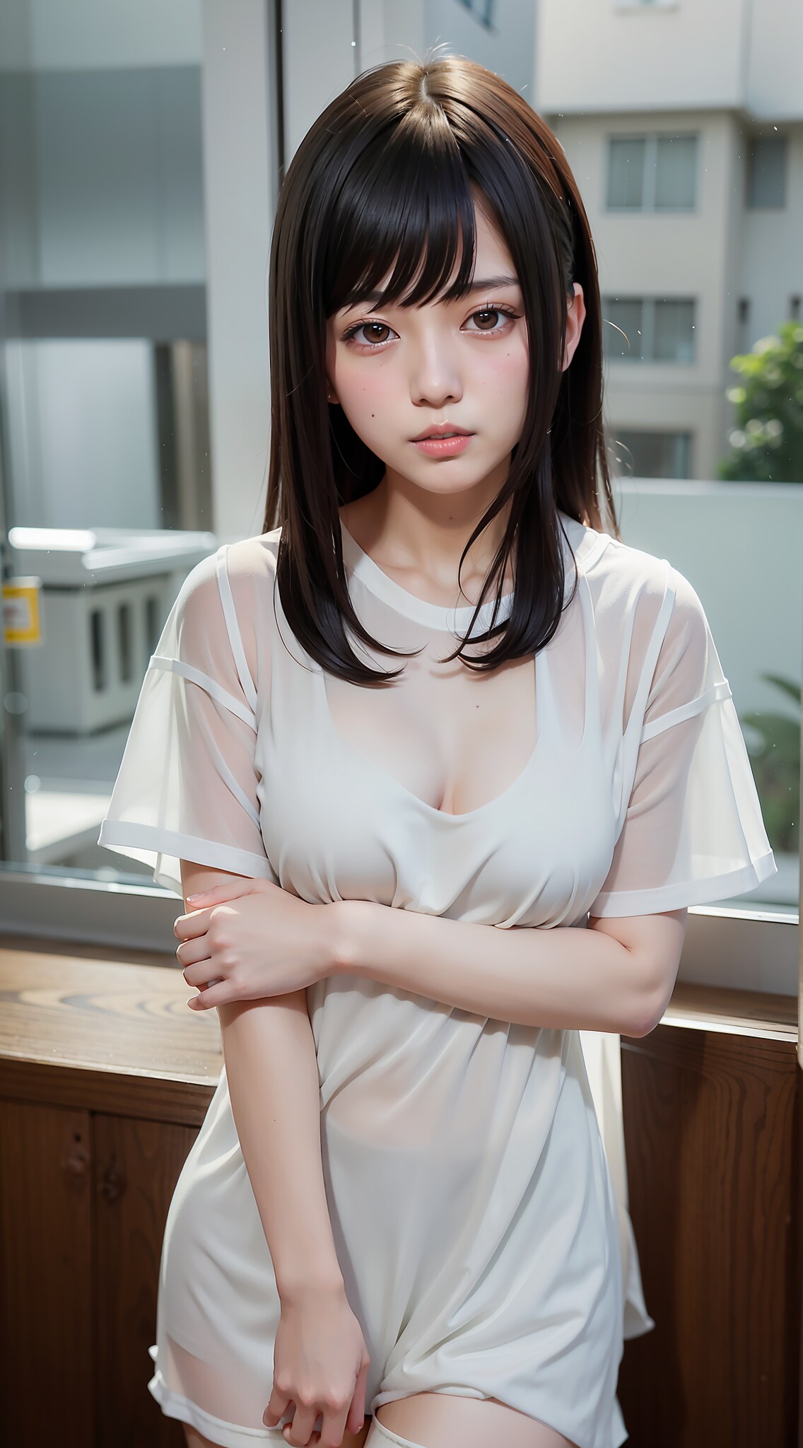 白いTシャツの美少女たち
