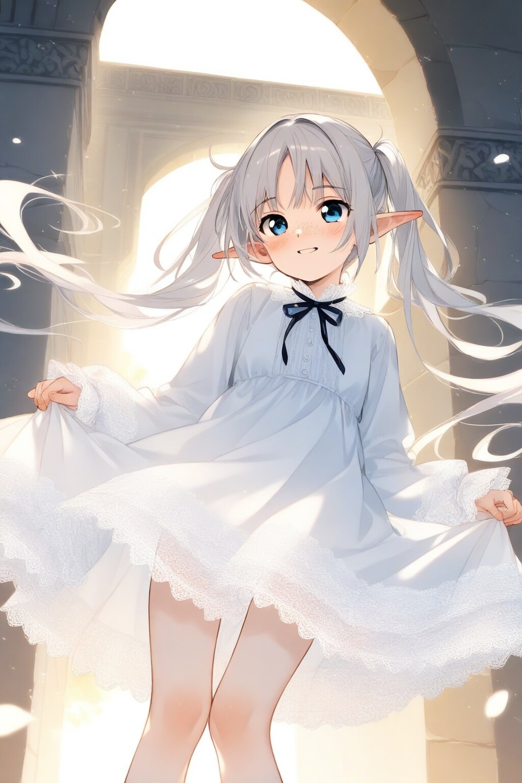 光のアーチの下で