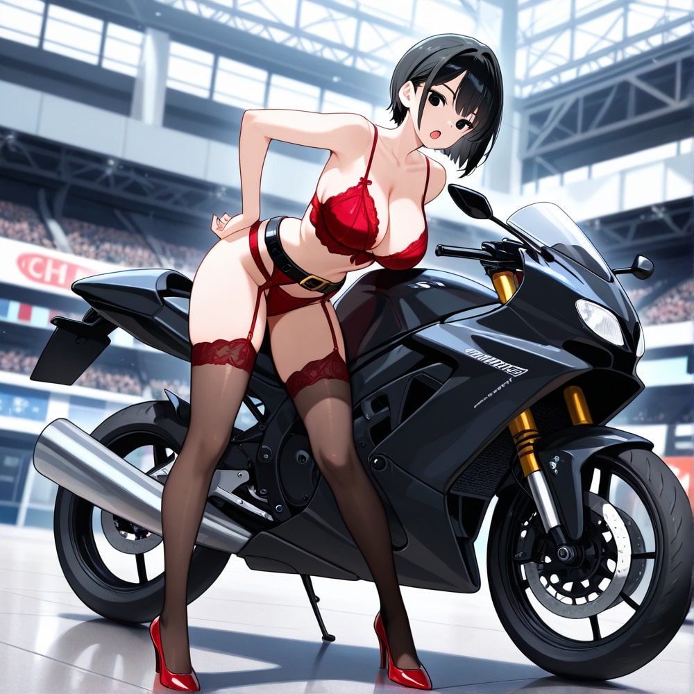 Red Lingerie Biker