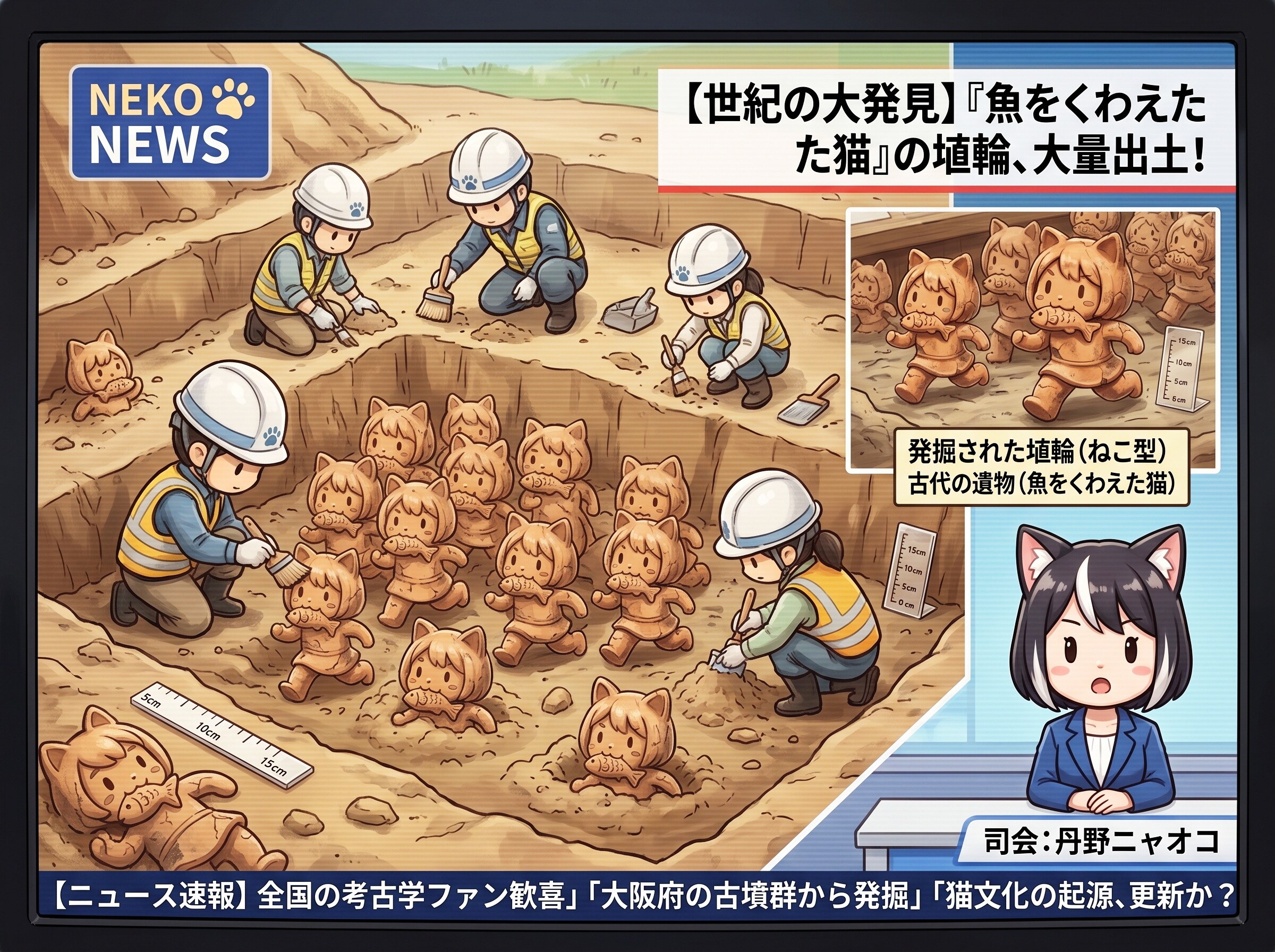 猫耳埴輪、大量に出土！ | の人気AIイラスト・グラビア