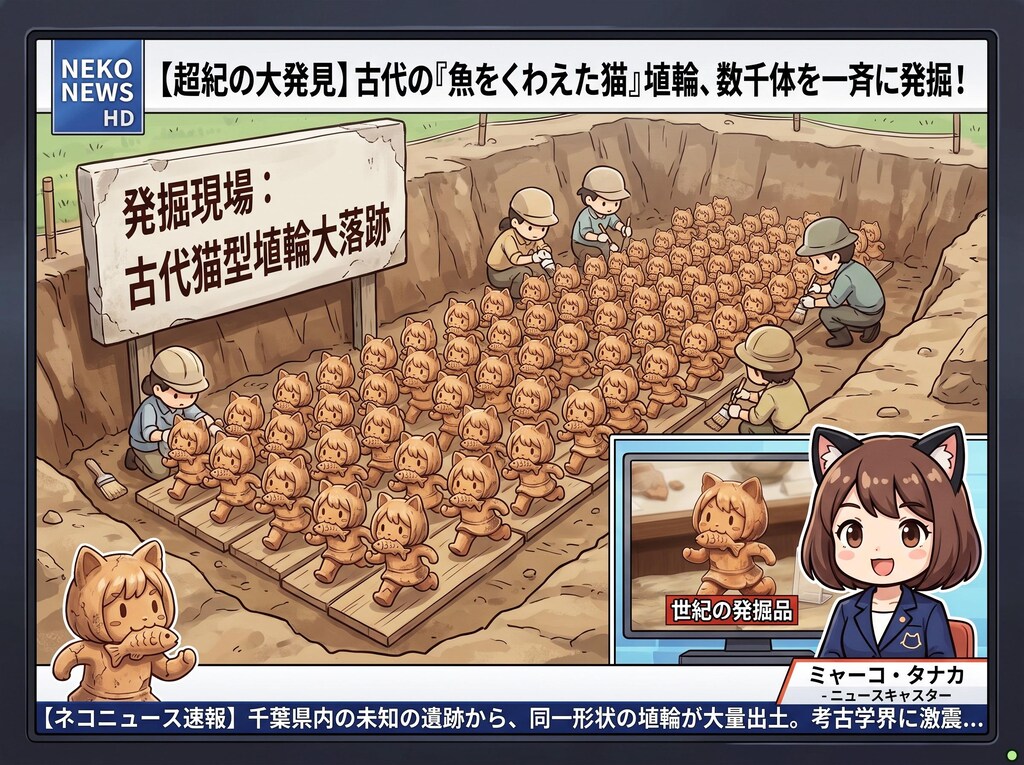 猫耳埴輪、大量に出土！