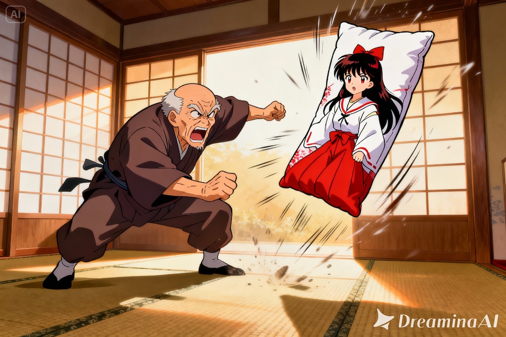 さくらちゃん抱き枕をぶん投げる大惨寺住職