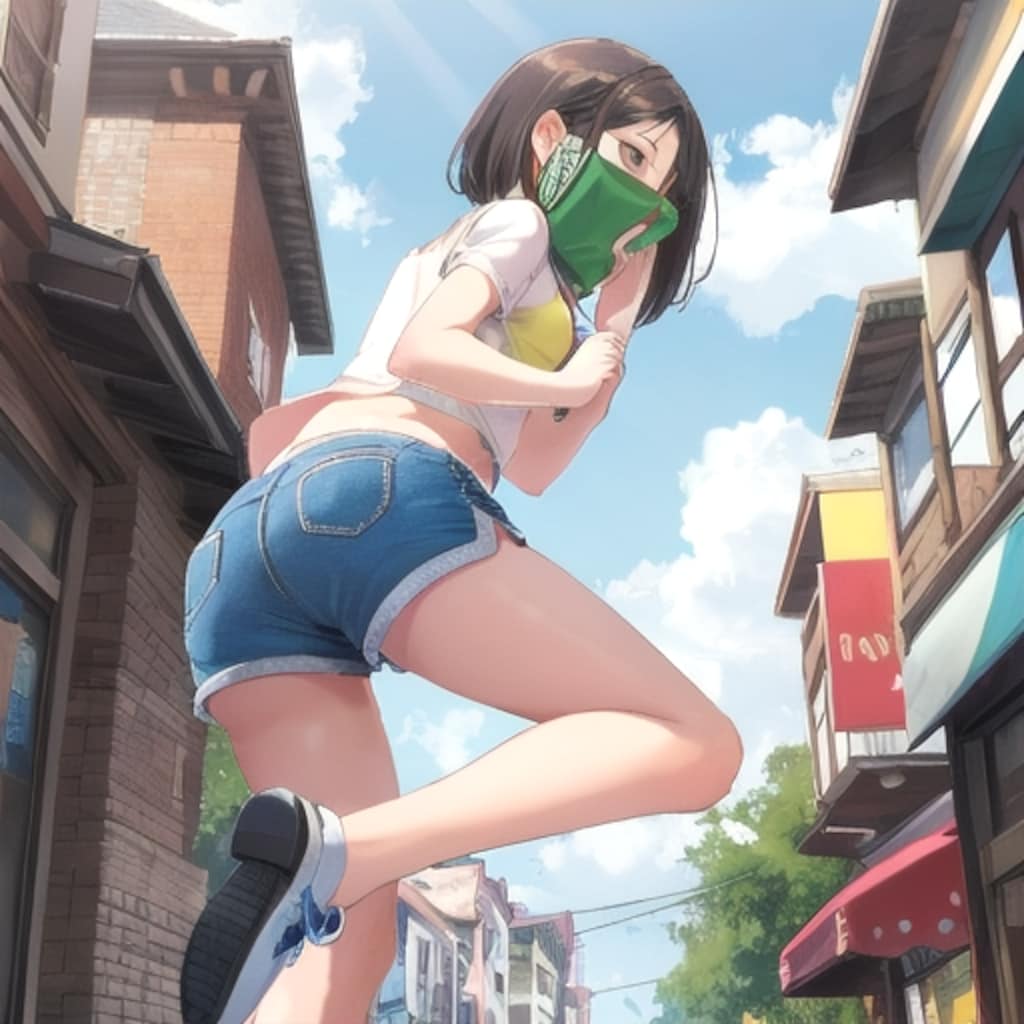 デニムのショートパンツ