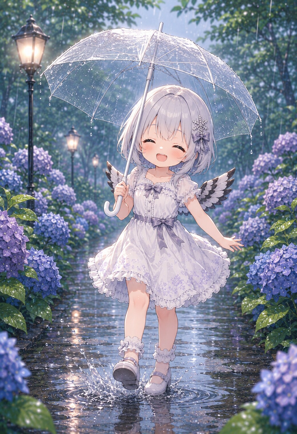 紫陽花とシマちゃん