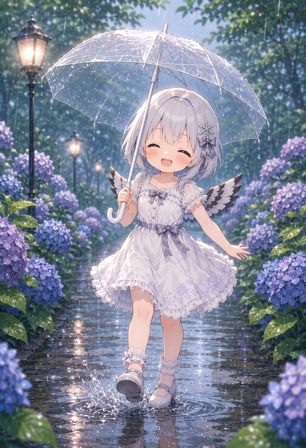 紫陽花とシマちゃん
