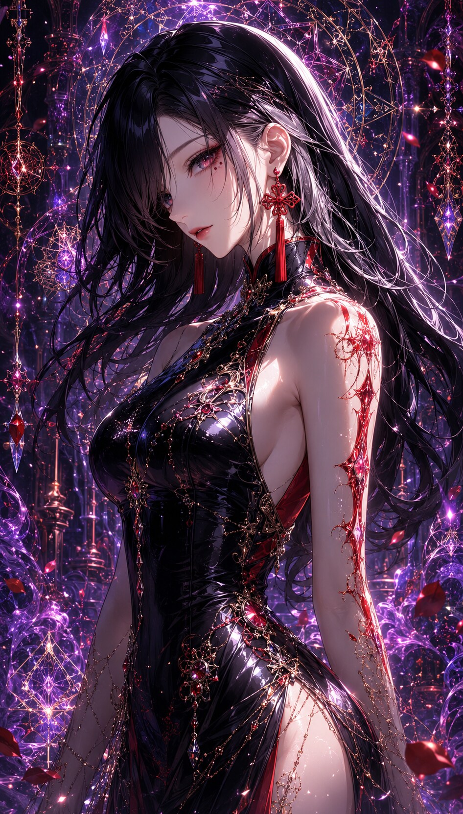 紫月に咲く、深紅のフラクタル