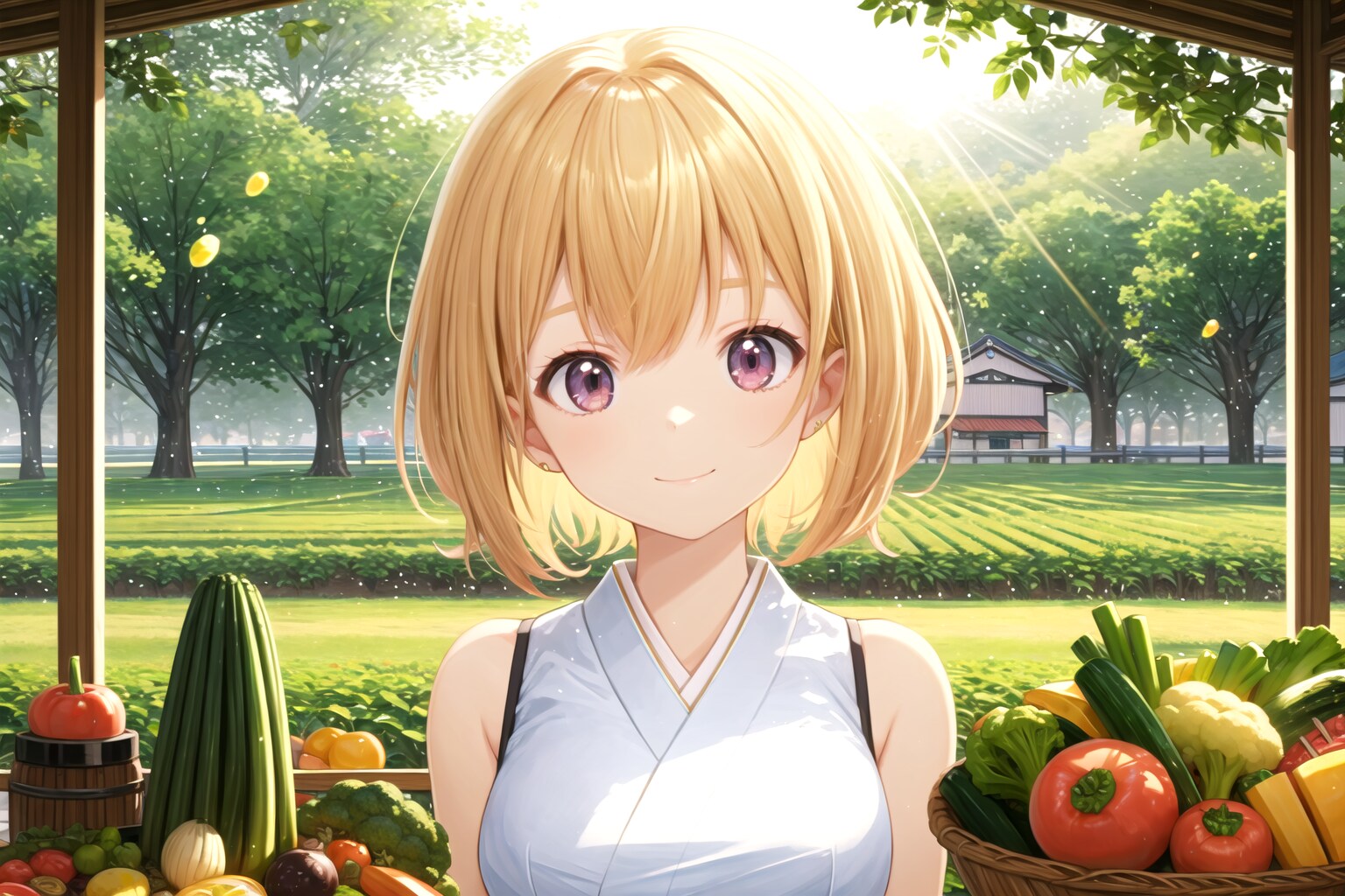 FROST版 沢山の野菜に囲まれて | の人気AIイラスト・グラビア