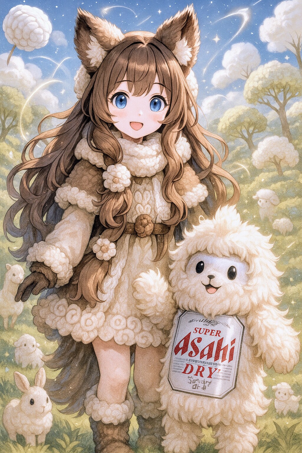 フワフワにまみれた小さな女の子