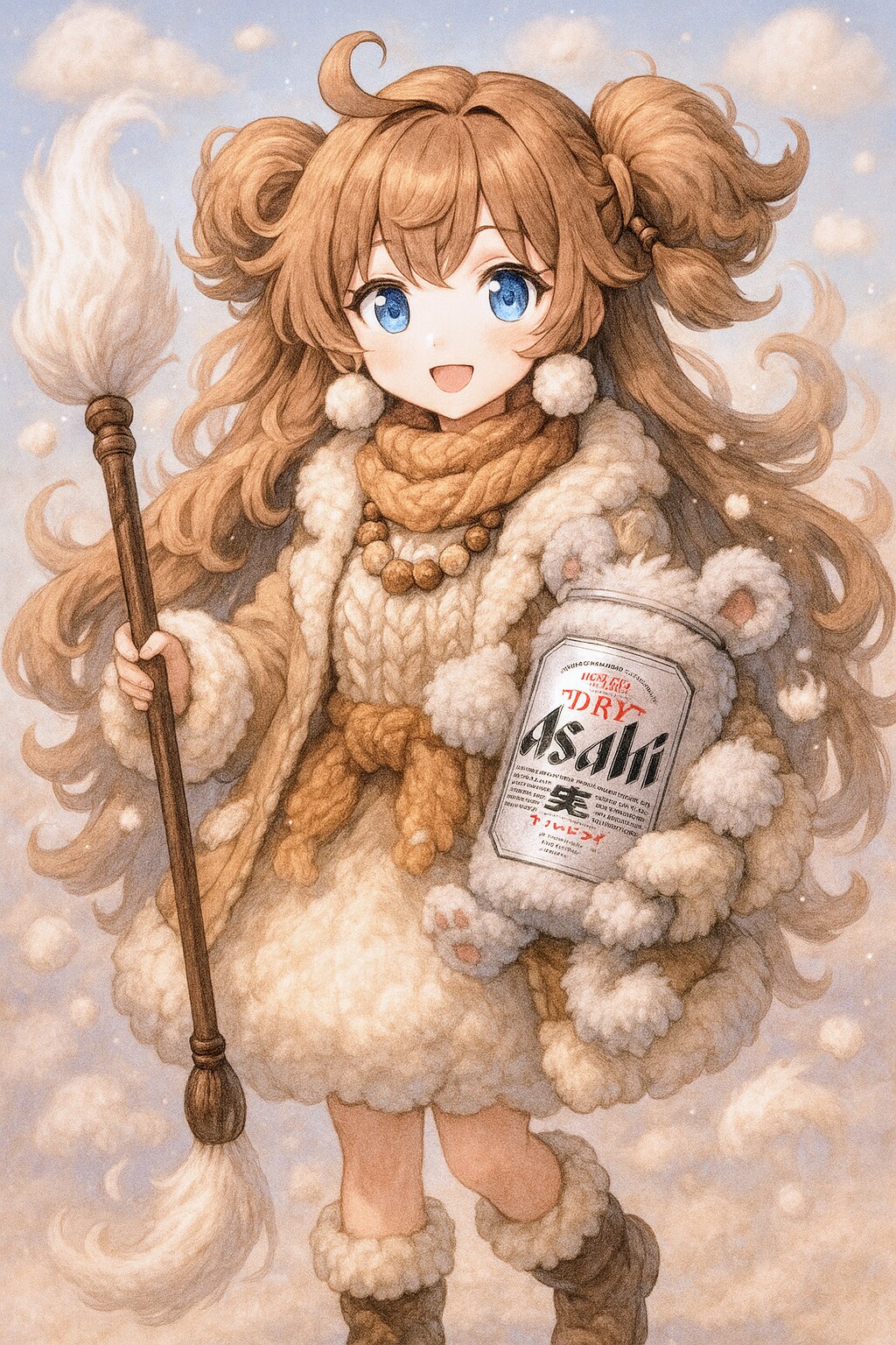 フワフワにまみれた小さな女の子