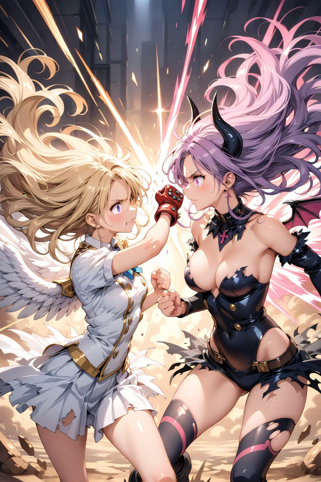 天使対悪魔 | の人気AIイラスト・グラビア