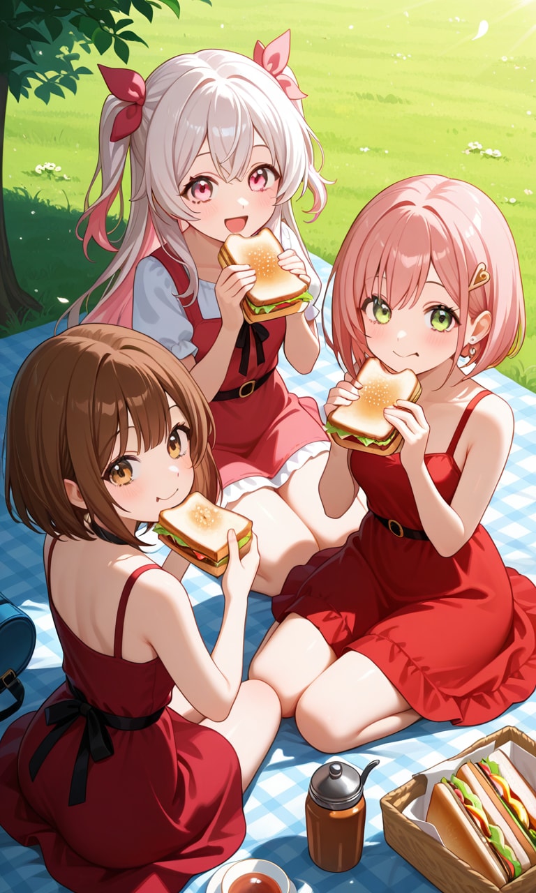 ピクニック娘たち | の人気AIイラスト・グラビア