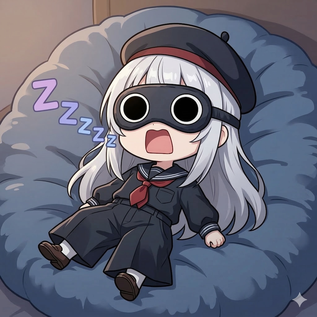 アイマスクを付けて春眠えらいこっちゃ嬢