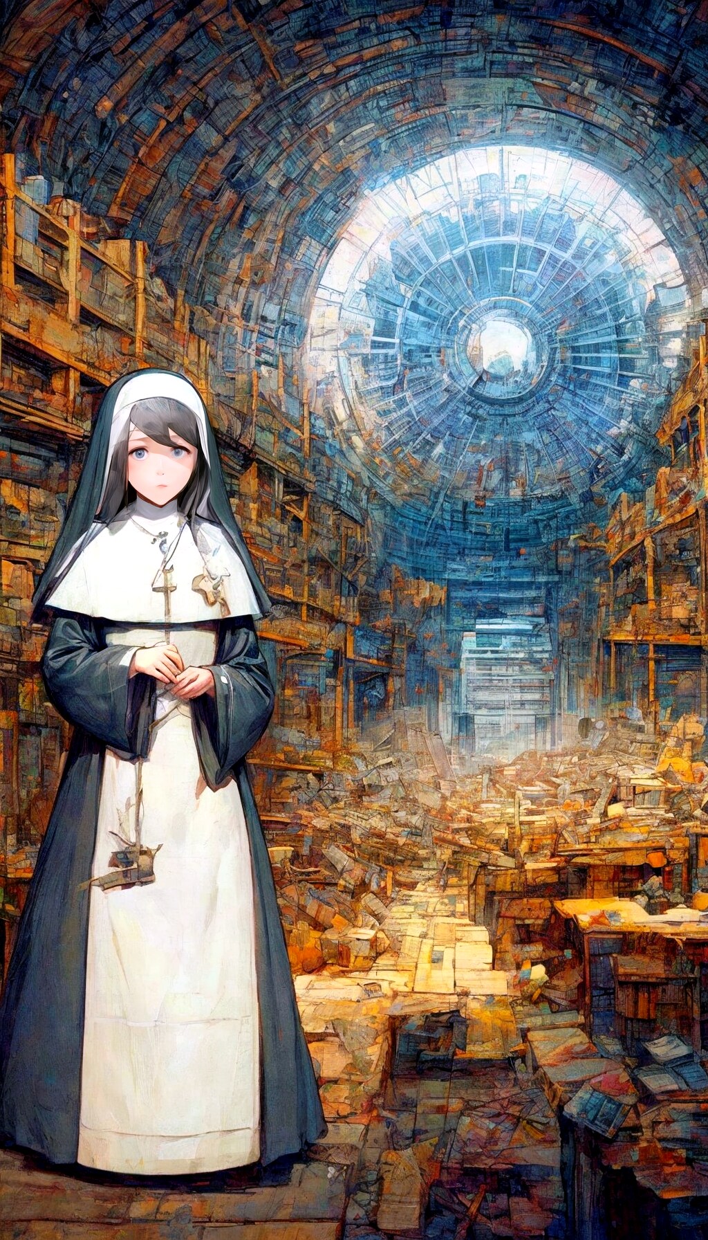 書庫の入口 (シスター17) | の人気AIイラスト・グラビア