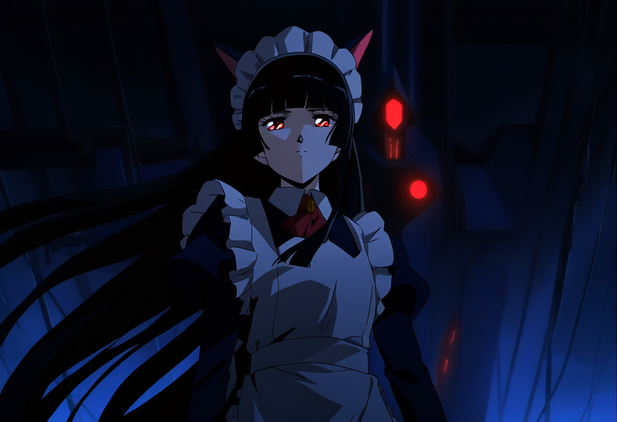 1980年アニメの黒髪メイドさん