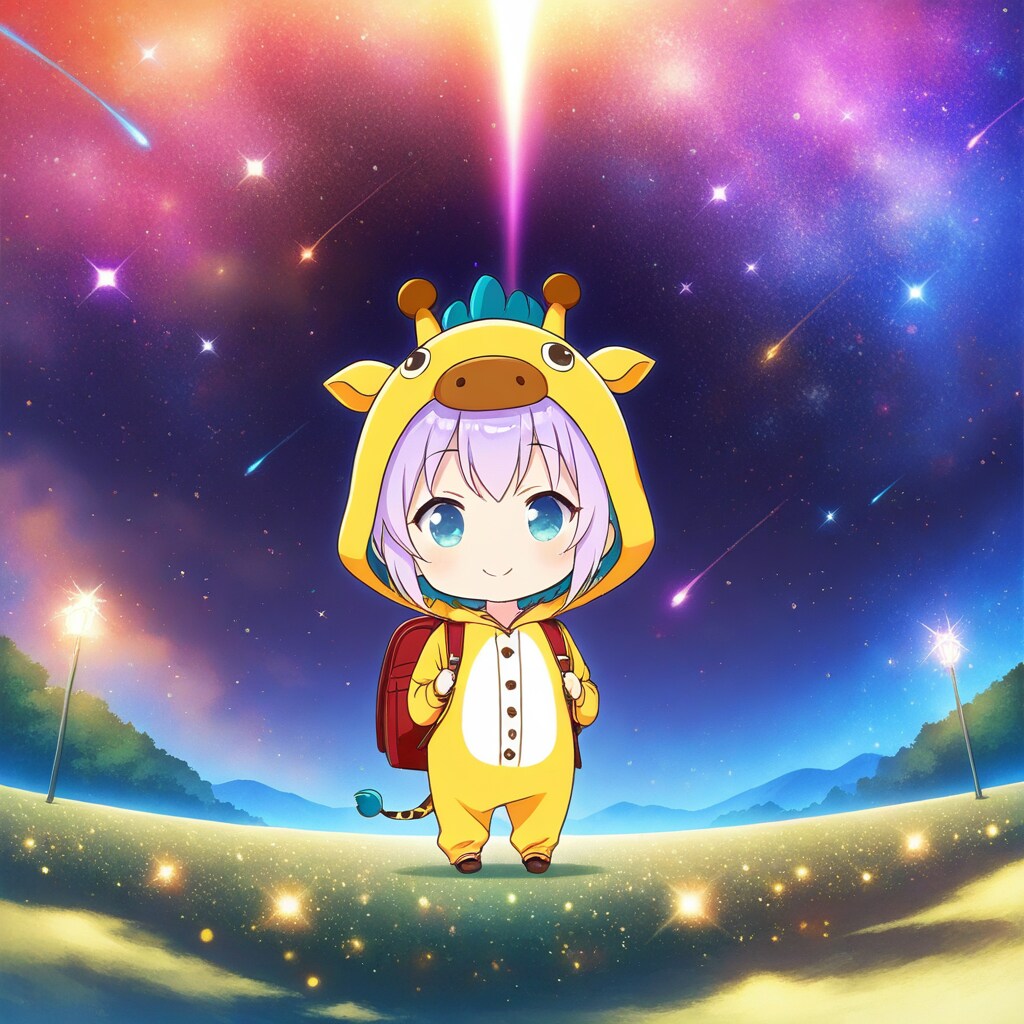 虹色星空キリン着ぐるみちび子ちゃん