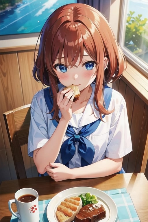 朝から脂っこいもんばっか食らう女子高生💧