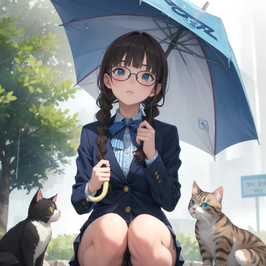 猫と、ワタシ(委員長)と、雨模様