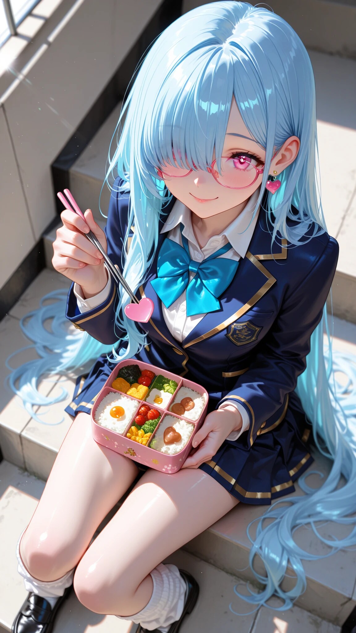 膝の上のお弁当 | の人気AIイラスト・グラビア