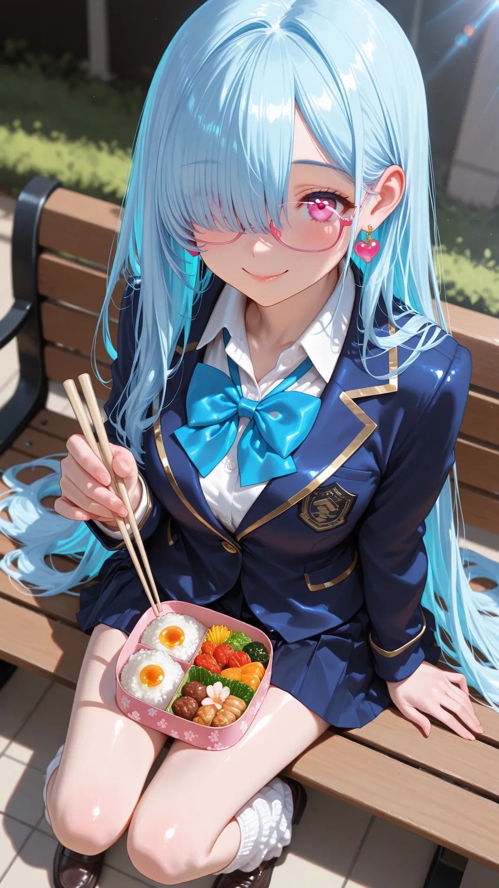 膝の上のお弁当