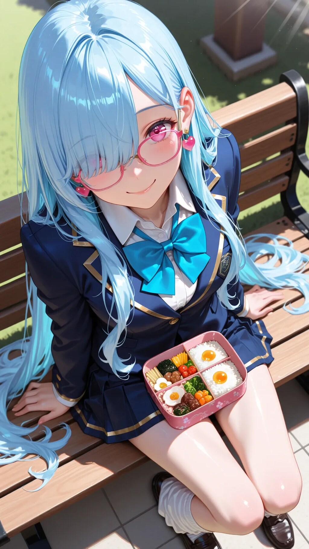 膝の上のお弁当