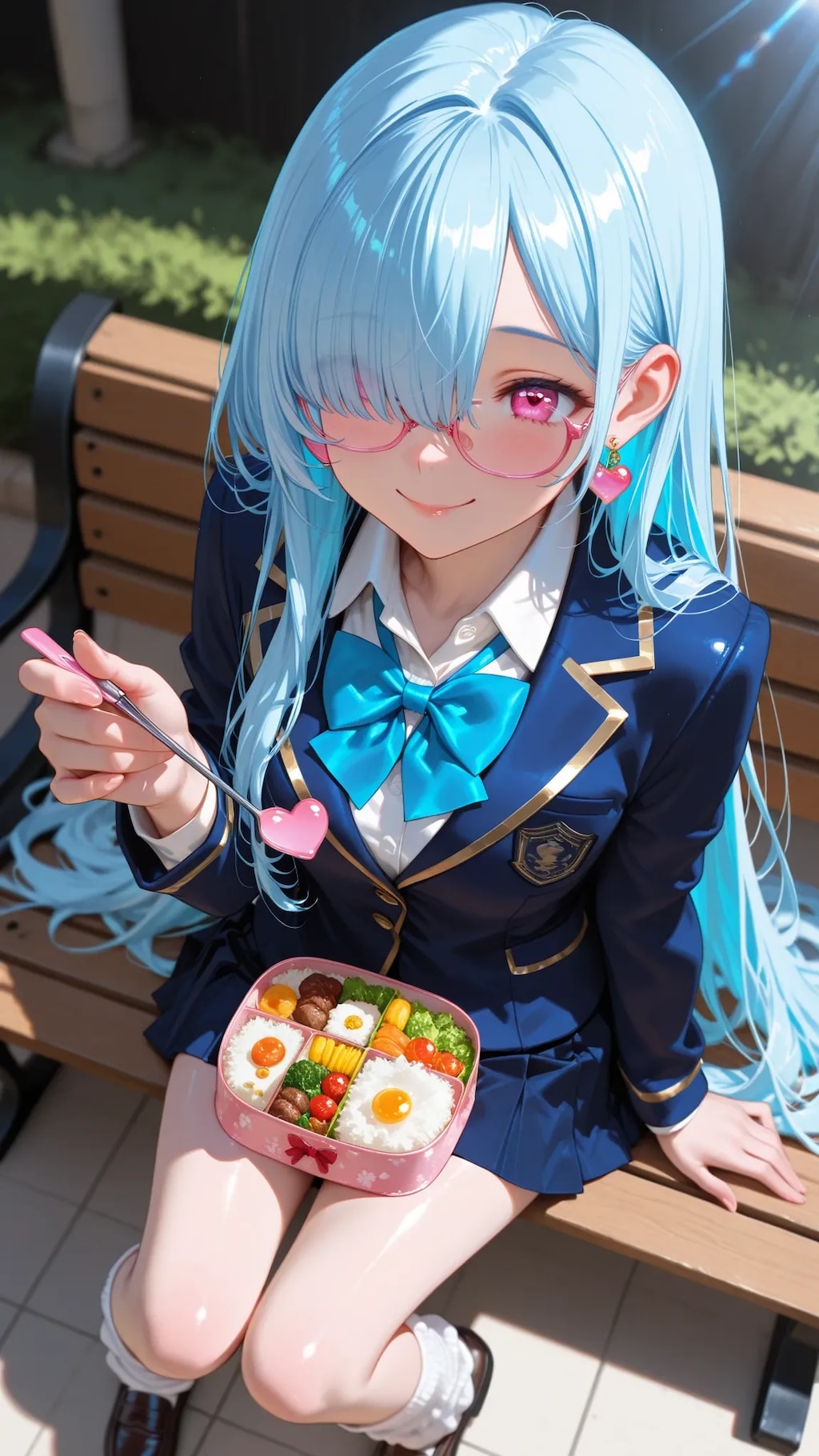 膝の上のお弁当