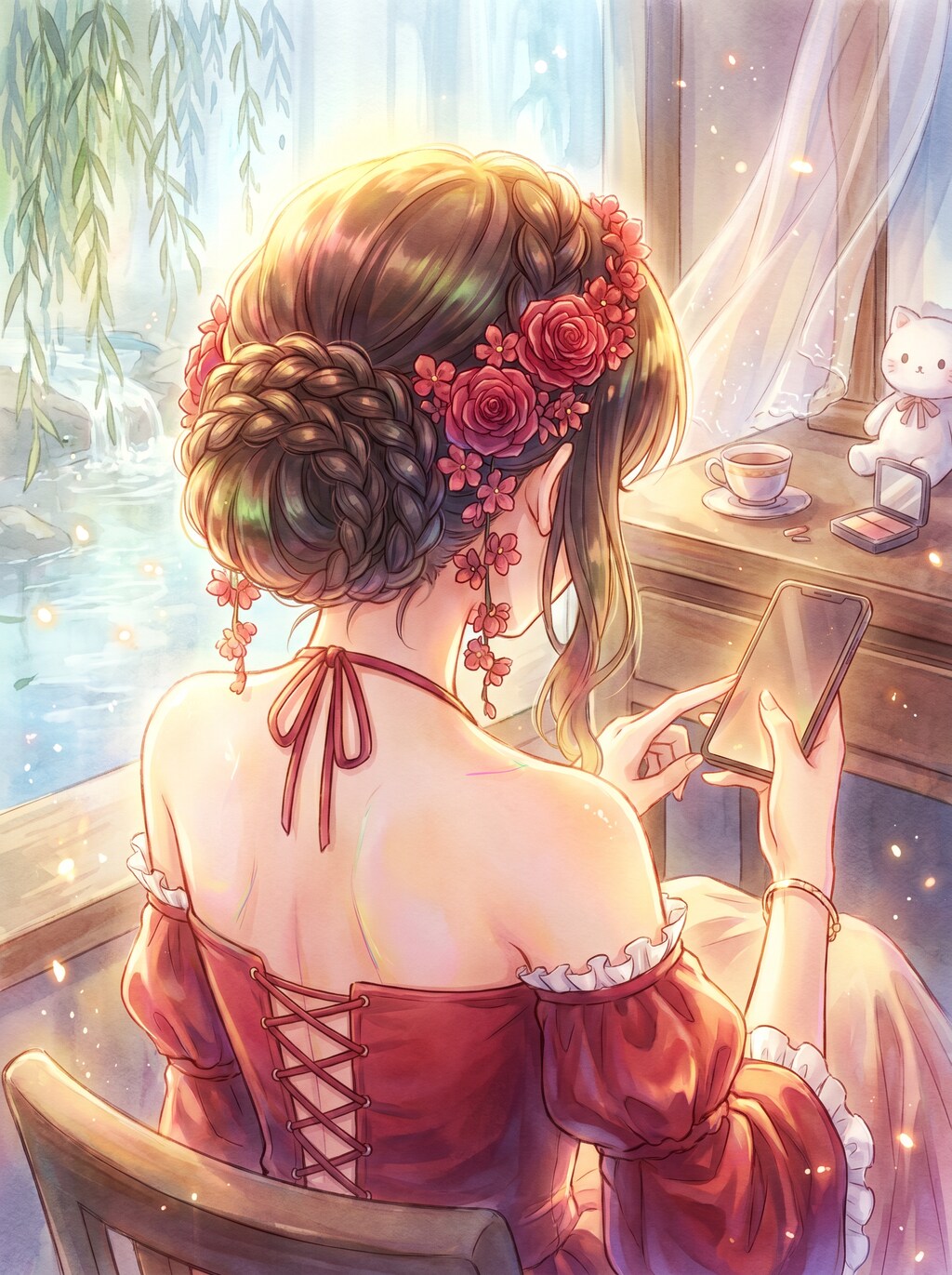 紅薔薇綴りの後姿