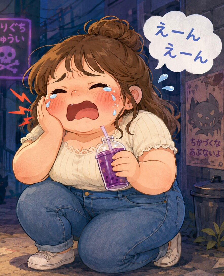 変なジュースを飲んではがいたくなっちゃったおねえさん