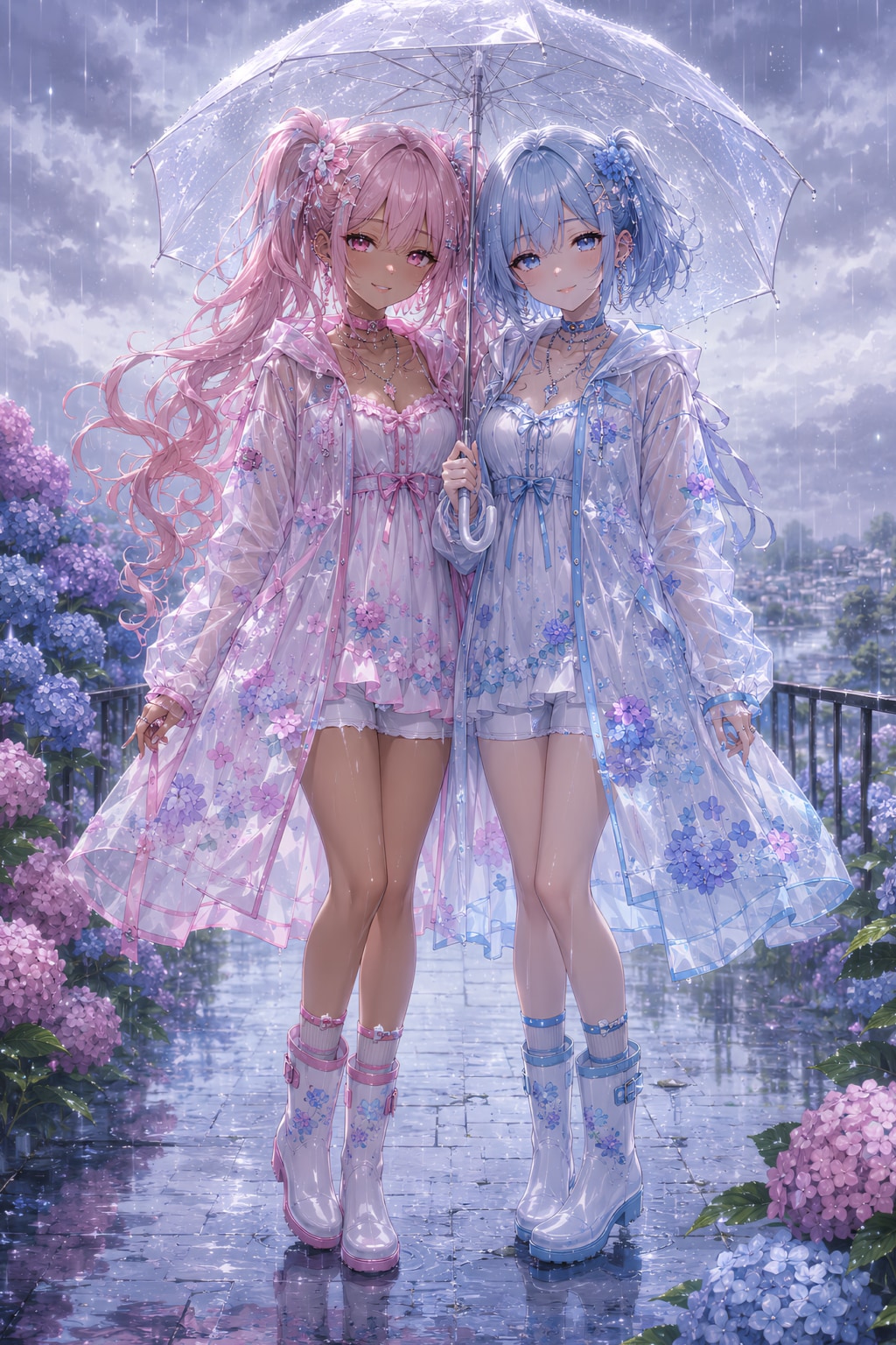 Rainy Bloom Duo | の人気AIイラスト・グラビア
