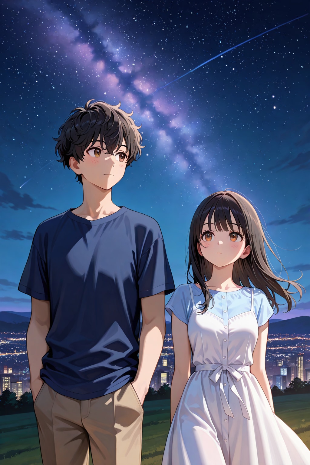 なっちゃん＆みっちゃん　丘の上夜散歩