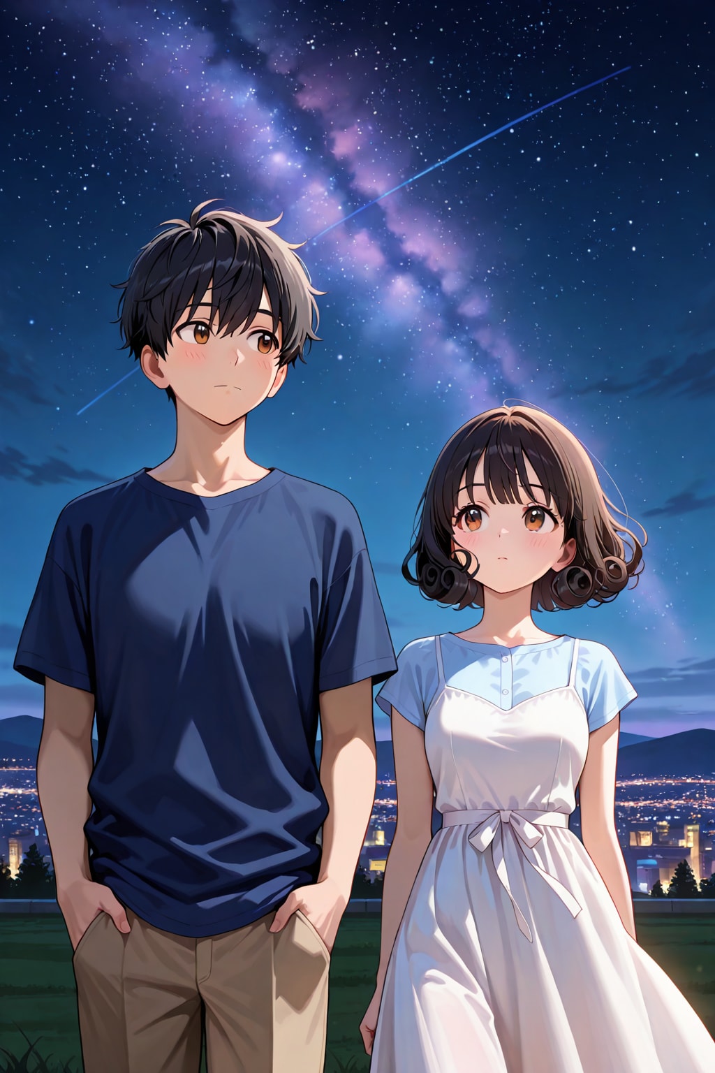なっちゃん＆みっちゃん　丘の上夜散歩
